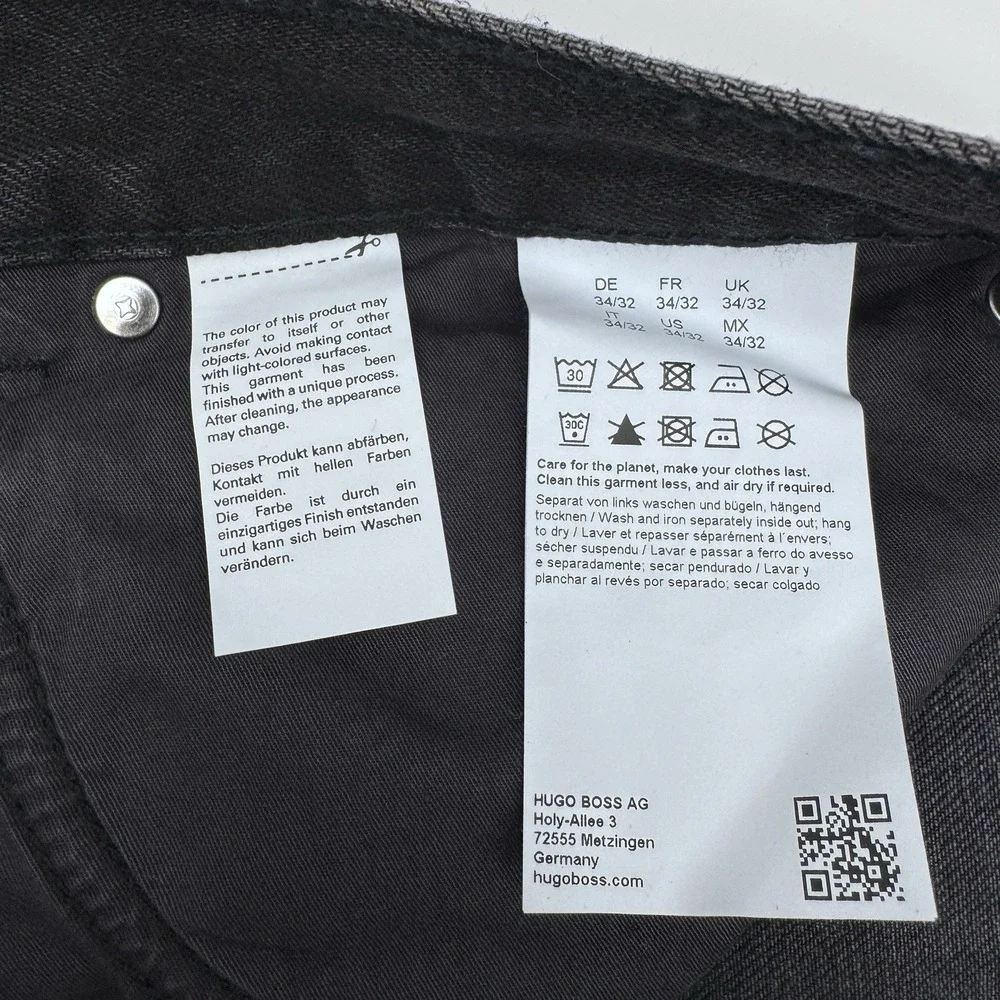 HUGO Boss Jonah Jeans Men's Size 34X32 Straight Leg Fit Black NWT